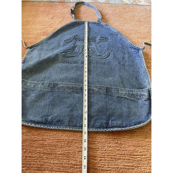 Santa Fe School of Cooking Denim Apron Adjustable Strap Pockets USA Unisex - Picture 3 of 8